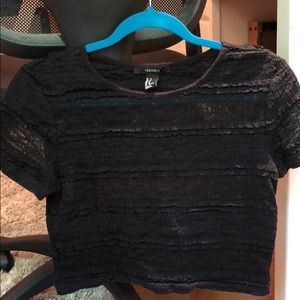 Forever 21 black lace crop top